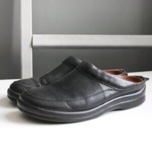 Footprints by Birkenstock Black Ashby Leather Slip-On Clogs EU 40 /  9 - 9.5 US